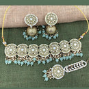 Pooja Bangles Gold Plated Pearl & Beads & Mirror Choker Necklace Set
