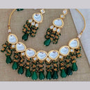 Pooja Bangles Gold Plated Kundan Stone & Beads Choker Necklace Set