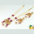 Pooja Bangles Gold Plated Kundan Stone & Beads Necklace Set