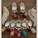 Pooja Bangles Gold Plated Kundan Stone & Beads Choker Necklace Set