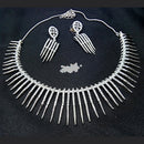Pooja Bangles Gold Plated Ad  Stone Choker Necklace Set