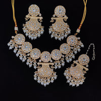 Pooja Bangles Gold Plated Kundan Stone & Beads Necklace Set