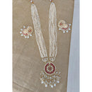 Pooja Bangles Gold Plated Kundan Stone & Pearl Necklace Set