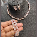 Pooja Bangles American Diamond Necklace Set With Bangles