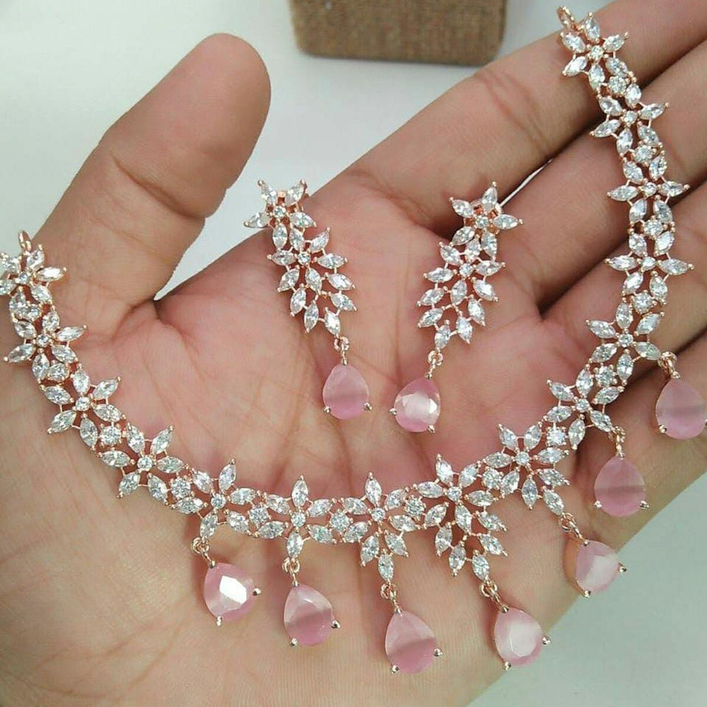 Pooja Bangles American Diamond Necklace Set