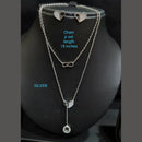 Pooja Bangles Silver Plated Ad Stone Chain Pendant