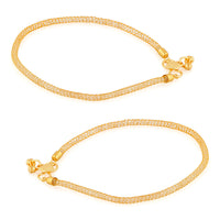 Mahi Gold Plated Fancy Designer Payal with crystal stones for girls and women