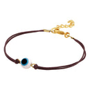 Mahi Gold Plated Evil Eye Adjustable Anklet Painjan Payal with Rope for Women (PL1100139G)