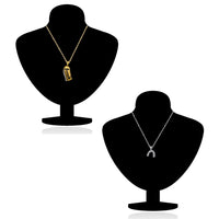Mahi Valentine Crystal Friends Broken Heart Gold Rhodium Plated Pendant