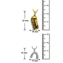 Mahi Valentine Crystal Friends Broken Heart Gold Rhodium Plated Pendant