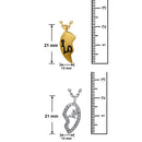 Mahi Valentine Crystal Love Broken Heart Gold Rhodium Plated Pendant