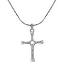 Mahi Religious Cross Pendant With Crystal Stone Chain Pendant