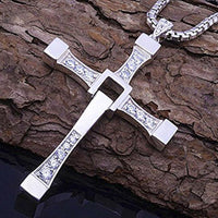 Mahi Religious Cross Pendant With Crystal Stone Chain Pendant