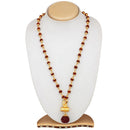 Mahi Lord Ganesha and Shivji Damru Religious Pendant with 24 Inch Rudraksh Mala for Men and Women (PS1101704G)