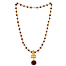 Mahi Lord Ganesha and Shivji Damru Religious Pendant with 24 Inch Rudraksh Mala for Men and Women (PS1101704G)