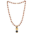 Mahi OM Trishul and Shiva Damru Religious Pendant with 24 Inch Rudraksh Mala for Men and Women (PS1101710G)