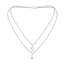 Mahi Floral and Butterfly Charms Multi Strand Chain Pendants Multi-layer Necklace for Women (PS1101765R)