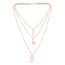 Mahi Multi-Layer Women's Trendy Charm Necklace with Key, Anchor and Trumpet Charms Pendants (PS1101768Z)