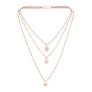 Mahi Multilayer Wheel, Lotus and Hexagone Charms Multi Strand Chain Pendants Layered Necklace for Women (PS1101769Z)