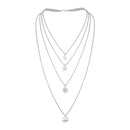 Mahi Multilayer Swastik, Hexagone, Wheel and Lotus Charms Multi Strand Chain Pendants Layered Necklace for Women (PS1101772R)