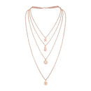 Mahi Multilayer Swastik, Hexagone, Trishul and Sun Charms Multi Strand Chain Pendants Layered Necklace for Women (PS1101773Z)