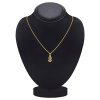 Mahi Gold Plated Religious Trishul Pendant with Chain for Men and Women (PS1101776G)