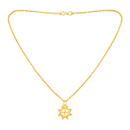 Mahi Gold Plated Sun Pendant with Chain for Men and Women (PS1101778G)