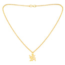 Mahi Gold Plated Religious Swastik Pendant with Chain for Men and Women (PS1101779G)