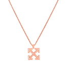 Mahi Rose Gold Plated Arrow Shaped Pendant Necklace with Chain (PS1101817Z)