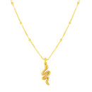 Mahi Gold Plated Snake Shaped Pendant Necklace with Chain for Women (PS1101819G)