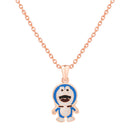 Mahi Rose Gold Plated Cartoon Pendant for Kids with Meena Work Enameled (PS1101830Z)