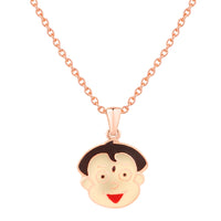 Mahi Rose Gold Plated Cartoon Pendant for Kids with Meena Work Enamel (PS1101831Z)