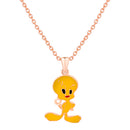 Mahi Rose Gold Plated Cartoon Pendant for Kids with Meena Work Enameled (PS1101833Z)