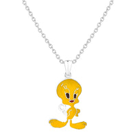 Mahi Rhodium Plated Cartoon Pendant for Kids with Meena Work Enameled (PS1101839R)