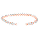 Mahi Rose Gold Plated Classic Princess Cut White Cubic Zirconia Studed Adjustable Kada Choker Necklace for Women (PS1101849ZWhi)