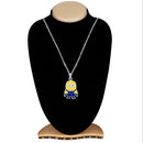 Mahi Rhodium Plated Cartoon Pendant for Kids with Blue and Yellow Mee Work Emel (PS1101851R)