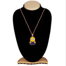 Mahi Rose Gold Plated Cartoon Pendant for Kids with Blue and Yellow Mee Work Emel (PS1101852Z)
