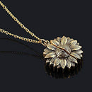 Mahi 'You are My Sunshine' engraved Hidden Message Silver Golden Sunflower Pendant Locket for Women (PS1101854M)