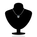 Mahi Blue Drop Peacock Feather Pendant with Swarovski Crystals