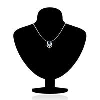 Mahi Blue Drop Peacock Feather Pendant with Swarovski Crystals