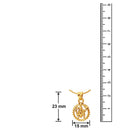 Mahi Hanuman Gold Plated Religious God Pendant