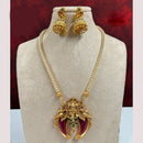 Diksha Collection Gold Plated Pota Stone Necklace Set