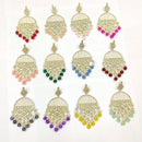 Pooja Bangles Gold Plated Kundan & Beads Dangler Earrings