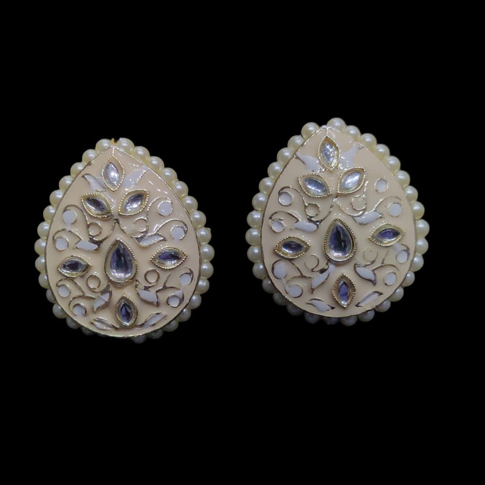 Pooja Bangles Kundan & Meenakari Stud Earrings