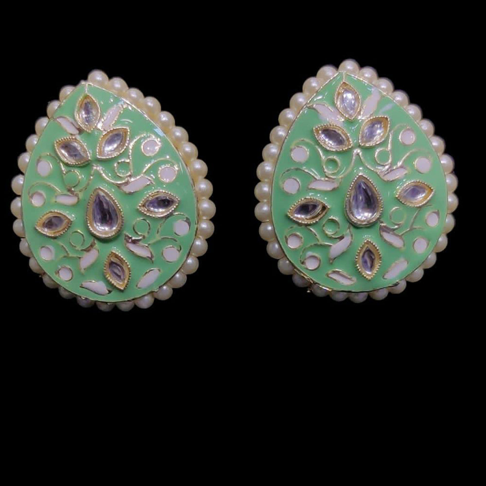 Pooja Bangles Kundan & Meenakari Stud Earrings