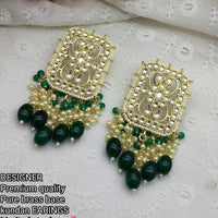 Pooja Bangles Gold Plated Kundan & Beads Dangler Earrings