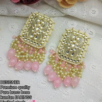 Pooja Bangles Gold Plated Kundan & Beads Dangler Earrings