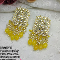 Pooja Bangles Gold Plated Kundan & Beads Dangler Earrings