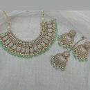 Pooja Bangles Gold Plated Beads Choker Necklace Set With Maangtikka