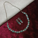 Pooja Bangles Silver Plated Crystal Stone Necklace Set